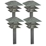 Intermatic LT087-4 Malibu 4 Pack Low Voltage 11-Watt Metal Tier Garden Lights, Patina Verde with Frosted Glass Globe