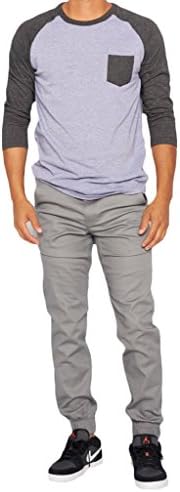 Mens Joggers twill pants Heft Signature Urban Brand Made in USA (38, Grey)