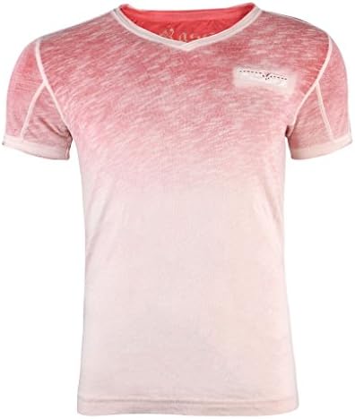 Rass Collection V neck T-Shirt 100% Pima Cotton - Men's Tee Shirts made in Peru MJF5031-RED-M