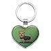 Yorkshire Terrier Yorkie with Tongue Out Heart Love Metal Keychain Key Chain Ring