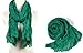 Cotton and Linen Crinkle Long Scarf Shawl for Women ,Green