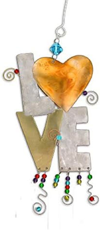 Handmade Car Charm Bronze Nickel and Copper Hanging Ornament Gift Boxed - Love