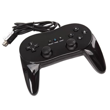 lujex telecomando wii retro Classic Controller Pro per Nintendo Wii nero