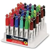 Cardscan San 37178 Sharpie Mini Permanent Marker   Assorted Ink   36 / Display Box