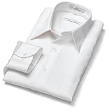  : Geoffrey Beene Men's Long Sleeve Wrinkle Free Full Cut Sateen Solid Shirt, White, 15.5 - 32/33