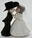 Kissing Couple Western Cake Topper