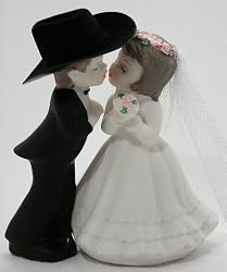 Kissing Couple Western Cake Topper