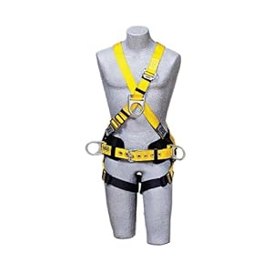 DBI/Sala 1101810 Delta II Cross-Over Style Full Body Harness, Medium, Navy/Yellow