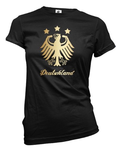 DEUTSCHLAND ADLER – GOLD – Schwarz – WOMEN T-SHIRT by Jayess Gr. XS