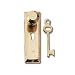 Dollhouse Miniature Gold Plated Brass Doorknob & Key Plate w/Key by Houseworks