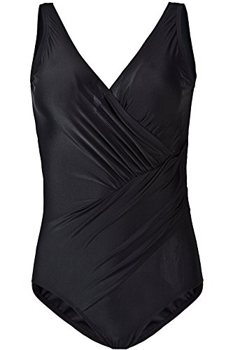 HASIDING Women's Solid Surplice One-Piece Swimsuit