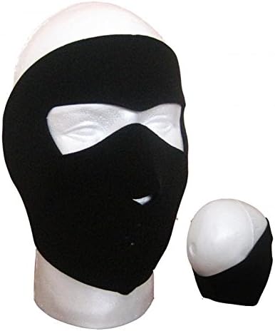 Black Neoprene Full Face Mask - Biking, Ski,Cycling,cold weather,witnter sports