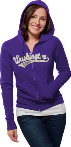 Connecticut Huskies Women's Distressed Tail Sweep Full Zip Hooded Sweatshirt