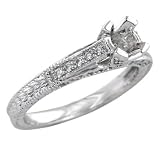 0.30 ct DIAMOND ANTIQUE STYLE ENGAGEMENT RING SETTING made in 18K WHITE GOLD