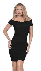 Off the Shoulder Short Sleeves Cocktail Knee Length Sheath Lace Embroidered Polyester/Spandex  Dress