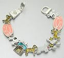Many Dogs Link Enameled Charm Bracelet with Magnetic Clasp