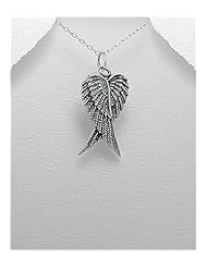 Angel Wings Pendant Necklace In 92.5 Sterling Silver