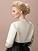 CLOCOLOR Women's Satin Bolero Party Jacket Long Sleeves Wraps Shrug Stole