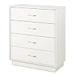 Logik Collection 4-Drawer Chest in Pure White Finish By South Shore Furniture
