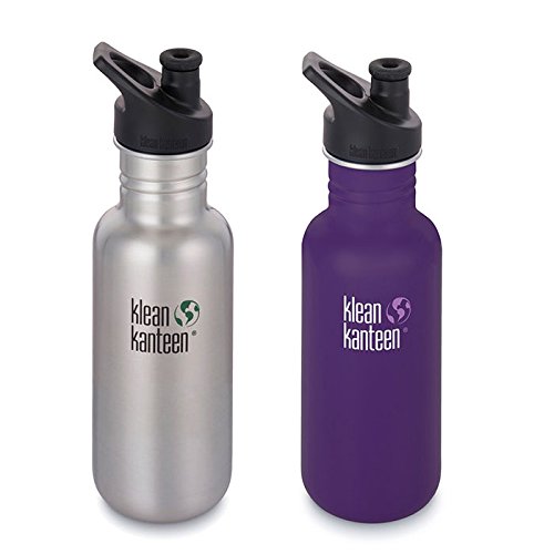 Klean Kanteen Classic Stainless Steel Bottle With Sport Cap (2 Pack)