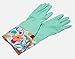 Kobwa(TM) Single Layer Wide Mouth Rubber Gloves Antiskid Household Laundry Dishwashing Gloves,Cyan With Keyring