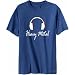 Heavy Metal - Headphones Music Mens T-Shirt (Steel, Size Large)