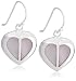 Silver Pink Mother of Pearl Heart Drop Earrings