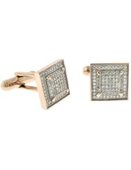 Pink .925 Sterling Silver Micropave Cufflink