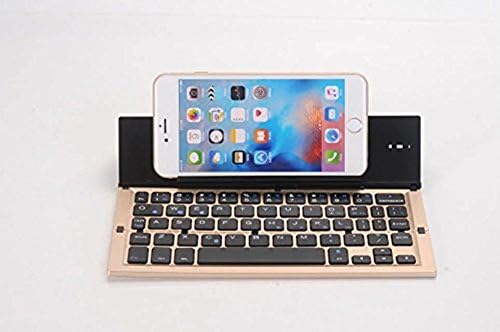 iCoolkit®Foldable Keyboard, Universal Portable Bluetooth Wireless Keyboard for iPad / Android Tablets / Smartphones, Compatible with Android / iOS / Windows System-Gold
