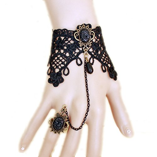 Hip Mall Handcraft Victorian Lace Slave Bracelet Ring Diamond Decoration