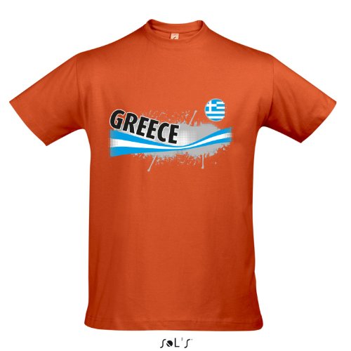 Fanshirt Herren GREECE, Griechenland Ländershirt EM / WM Trikot S-XXL , Orange , L