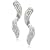 9ct White Gold Diamond Set Twist Drop Stud Earrings
