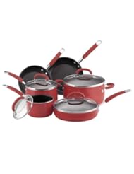 Kitchen: Rachael Ray Porcelain Enamel Nonstick 10-Piece Cookware Set, Red - Rachael Ray