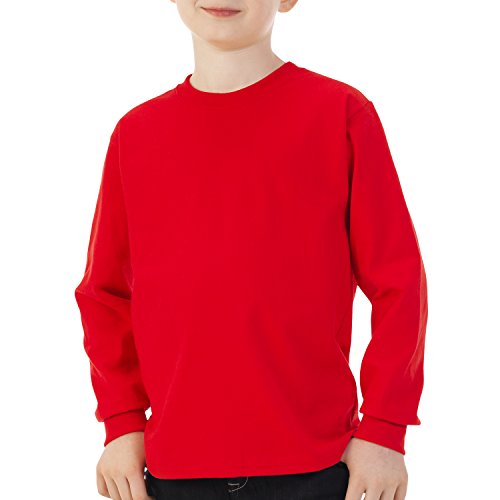 Fruit of the Loom Boys' Long Sleeve Crew Tee
