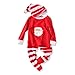 Baby Unisex Outfits Xmas Pajamas Sets Tshirt+Pant+Hat Sleep Suit