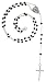Sterling Silver Rosary Necklace with Black Onyx - 3.4mm Beads - 18,20,24,26 in. Necklace