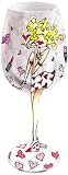 Bottom's Up 15-Ounce Flirt Handpainted Wine Glass