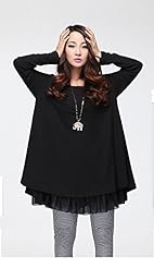 Plus Size Winter Slit  Chiffon/Cotton  Dress With a Bow(s)
