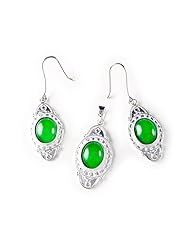 Matching Set - Jade pendant and earrings