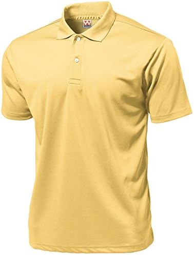 WundouMen's Sports Dry Light Polo-Shirts P335??Cream Yellow