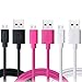 OKRAY 3 Pack 3.3ft High Speed Durable PVC Micro USB 2.0 Charging sync Data Cable Cord for Android, Samsung Galaxy S6, HTC, LG, Sony, NOKIA, Xbox One, Motorola, Google Nexus (Black White Hot Pink)