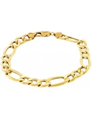 10K Yellow Gold Figaro Cuban Curb Link Chain Bracelet 8.5" 9.2 Grams 9.5MM