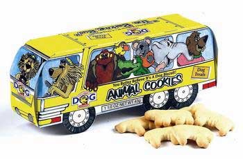 More image 4PK Animal Cookies 1.5oz (bus) (Catalog Category: Dog / Dog Treats)
