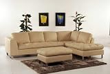 2 pcs Sectional Italian Leather Sofa Set, Item#VALENTINO, IVORY