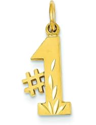 14K Yellow Gold #1 Charm Sports Pendant FindingKing