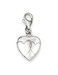 Sterling Silver Linked Hearts Lobster Clasp 12mm Heart Locket