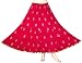 New Boho Hot Pink Womens Fashion Belly Dance Gypsy Hippie Silver Hand Block Print Crinkle Tiered Long Skirt Indian Clothing Dress