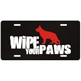 New  German Shepherd / Wipe Your Paws  License Plate Dog