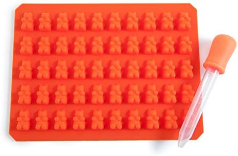 Status Kitchen 50 Cavity Gummy Bear Candy Mold WITH EASY FILL DROPPER. Makes 50 Mini Gummy Candy Bears or Healthy Sugar Free Gummy Bear Vitamins. Bonus Gummy Mold Recipes Included with PDF E Book