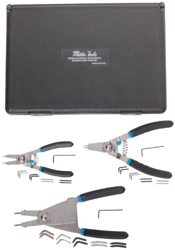 Martin PL1465K Snap Ring Plier Set w/ Plastic Box, Includes P1421, P1434, & P75 (3 Piece)